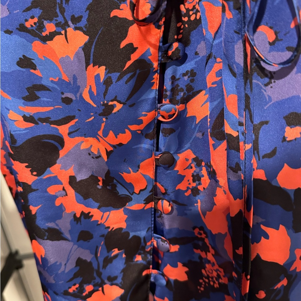 Multi Color Pattern Button split Midi Skirt - Picture 2 of 2